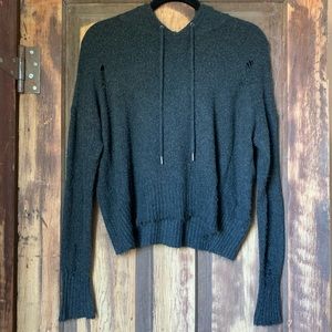 AEO plush distressed hoodie